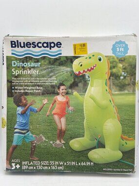 Bluescape Dinosaur Inflatable Sprinkler With Built-In Water Sprayer Over 5 Ft Ta
